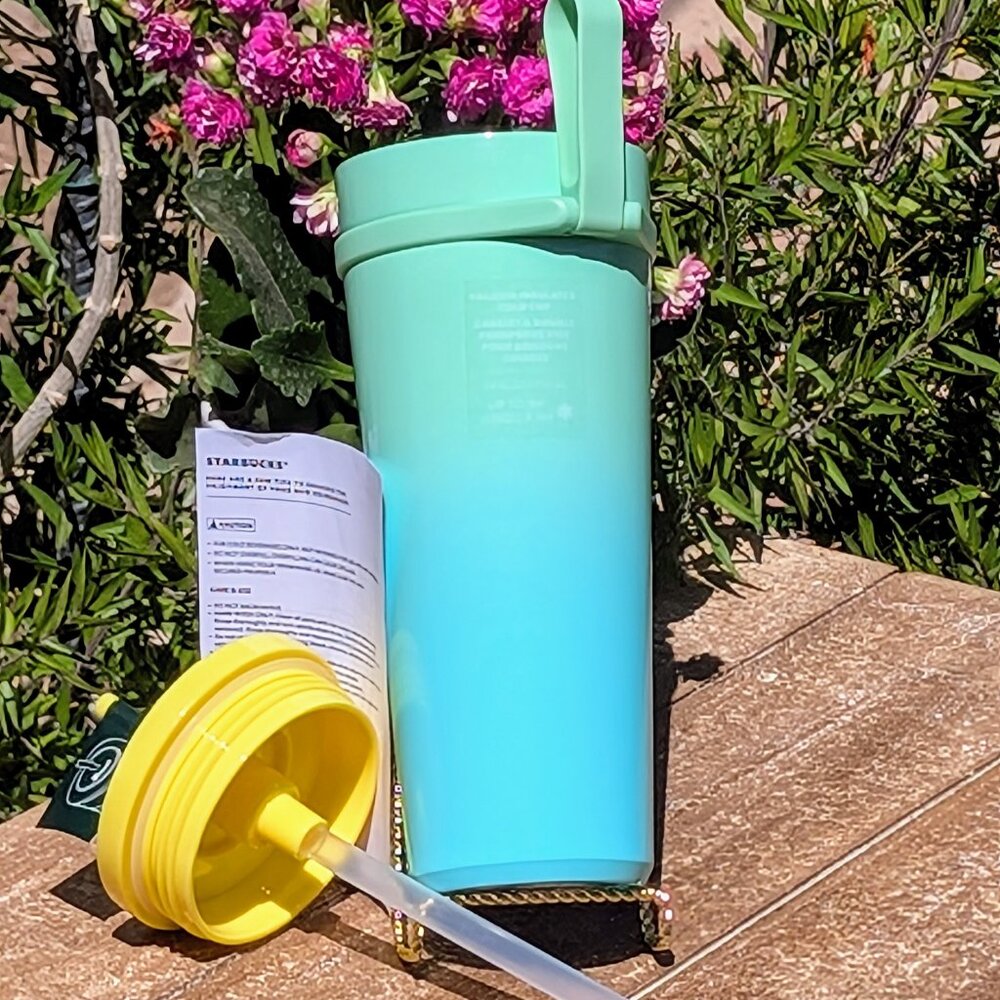 NWT Starbucks Summer 2025 Ocean Green Blue SS Carry Loop Leak Proof Tumbler - Picture 7 of 8